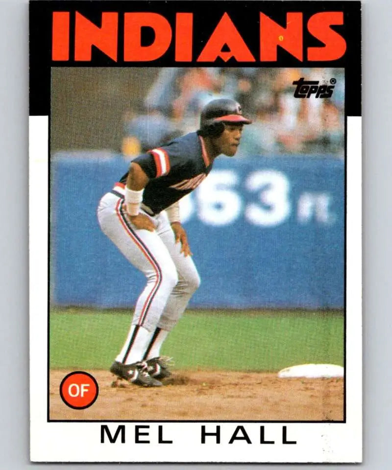 1986 Topps #647 Mel Hall EX Excellent Cleveland Indians Baseball Card - Baseball Card Single