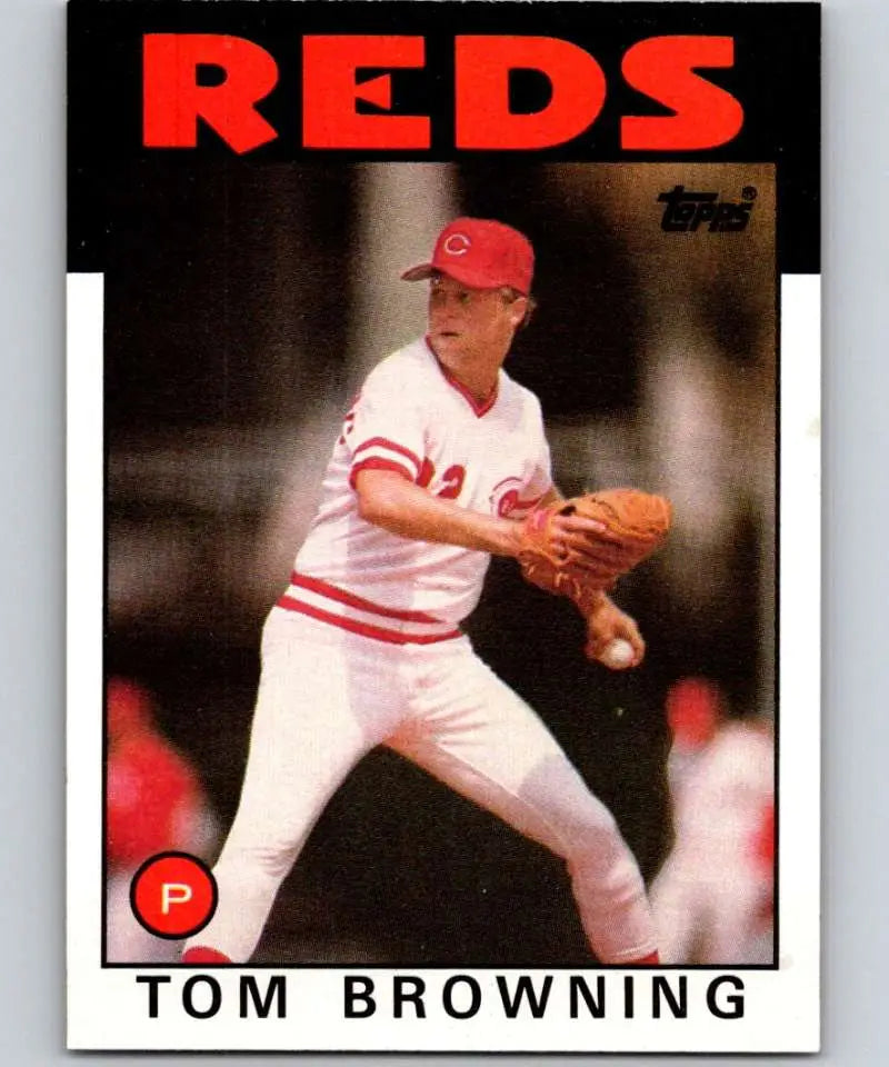 1986 Topps #652 Tom Browning EX Excellent Cincinnati Reds Baseball Card - Baseball Card Single