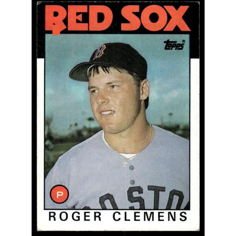 1986 Topps #661 Roger Clemens EX/NM Boston Red Sox Baseball Card - Baseball Card Single