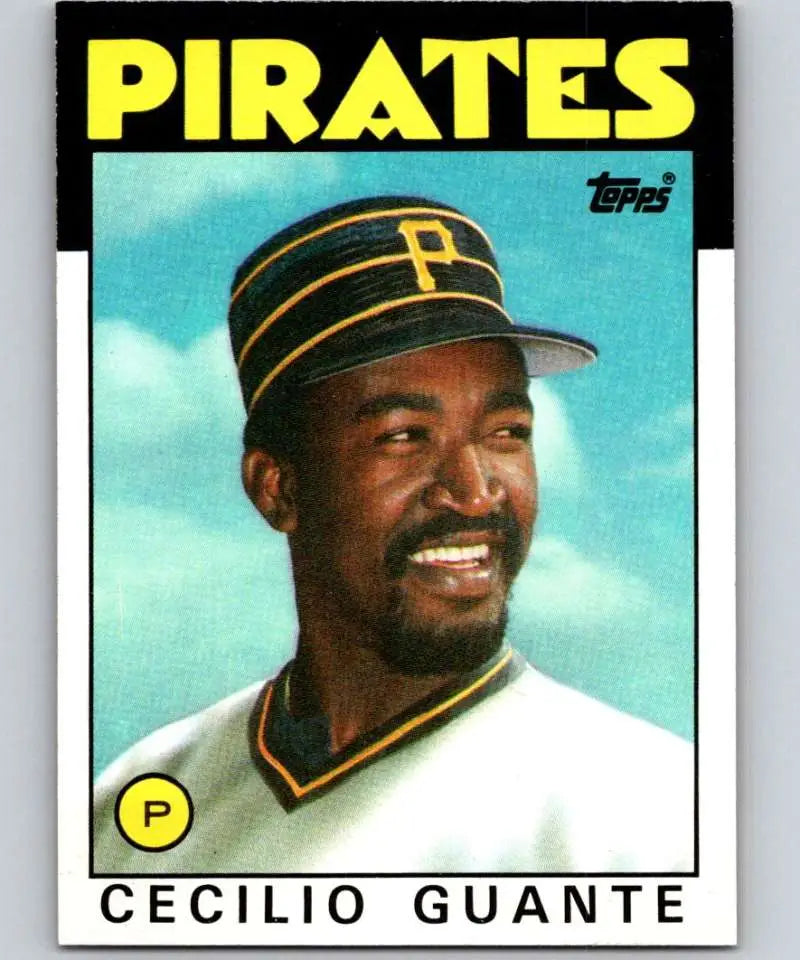1986 Topps #668 Cecilio Guante EX Excellent Pittsburgh Pirates Baseball Card - Baseball Card Single