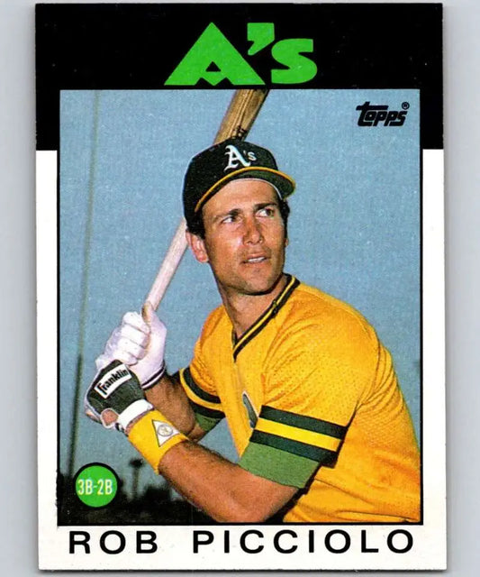 1986 Topps #672 Rob Picciolo EX Excellent Oakland Athletics Baseball Card - Baseball Card Single
