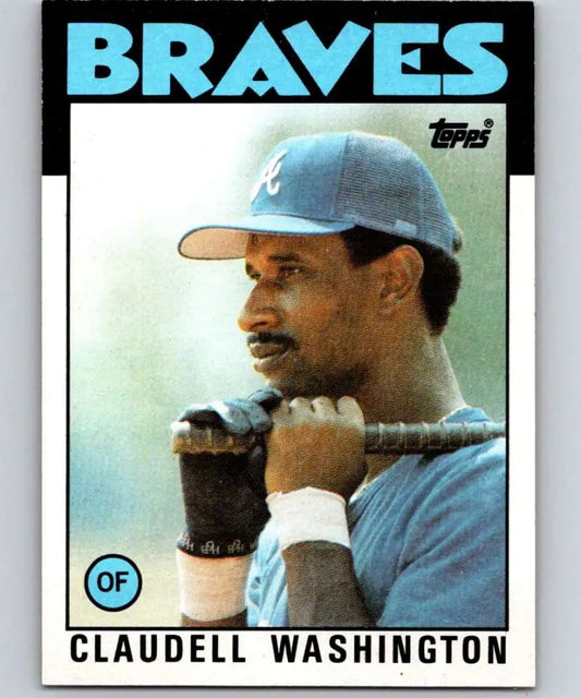 1986 Topps #675 Claudell Washington EX Excellent Atlanta Braves Baseball Card - Baseball Card Single