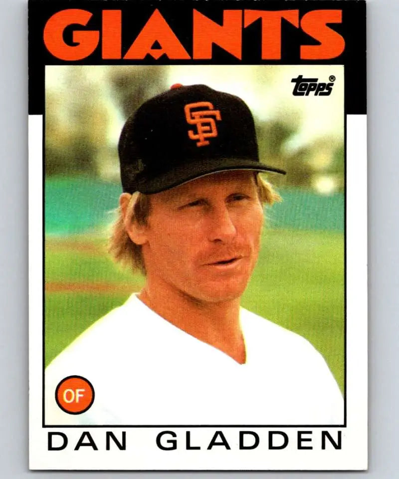 1986 Topps #678 Dan Gladden EX Excellent San Francisco Giants Baseball Card - Baseball Card Single