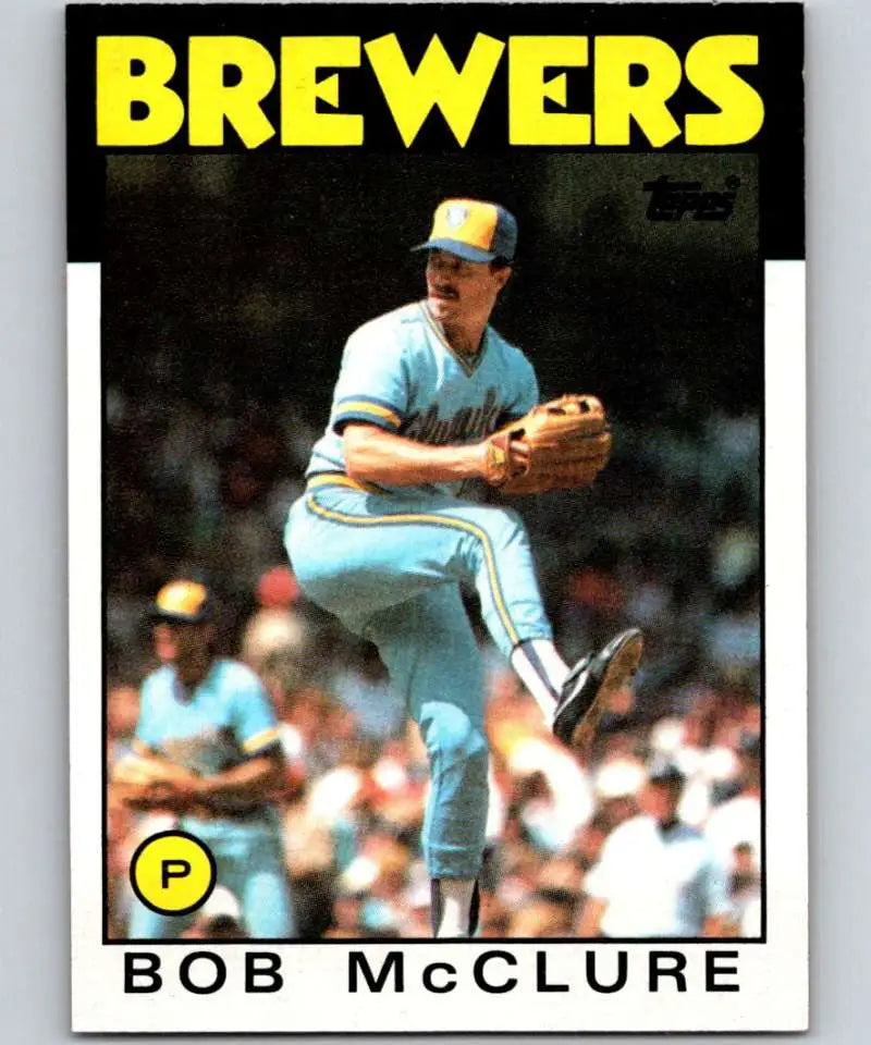 1986 Topps #684 Bob McClure EX Excellent Milwaukee Brewers Baseball Card - Baseball Card Single