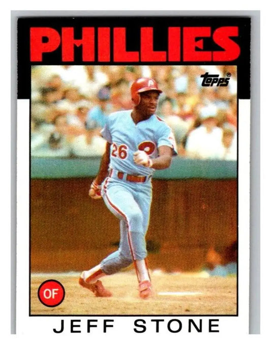 1986 Topps #686 Jeff Stone EX Excellent Philadelphia Phillies Baseball Card