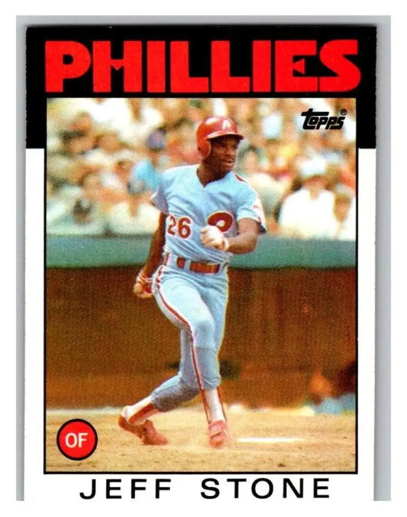1986 Topps #686 Jeff Stone EX Excellent Philadelphia Phillies Baseball Card - Baseball Card Single