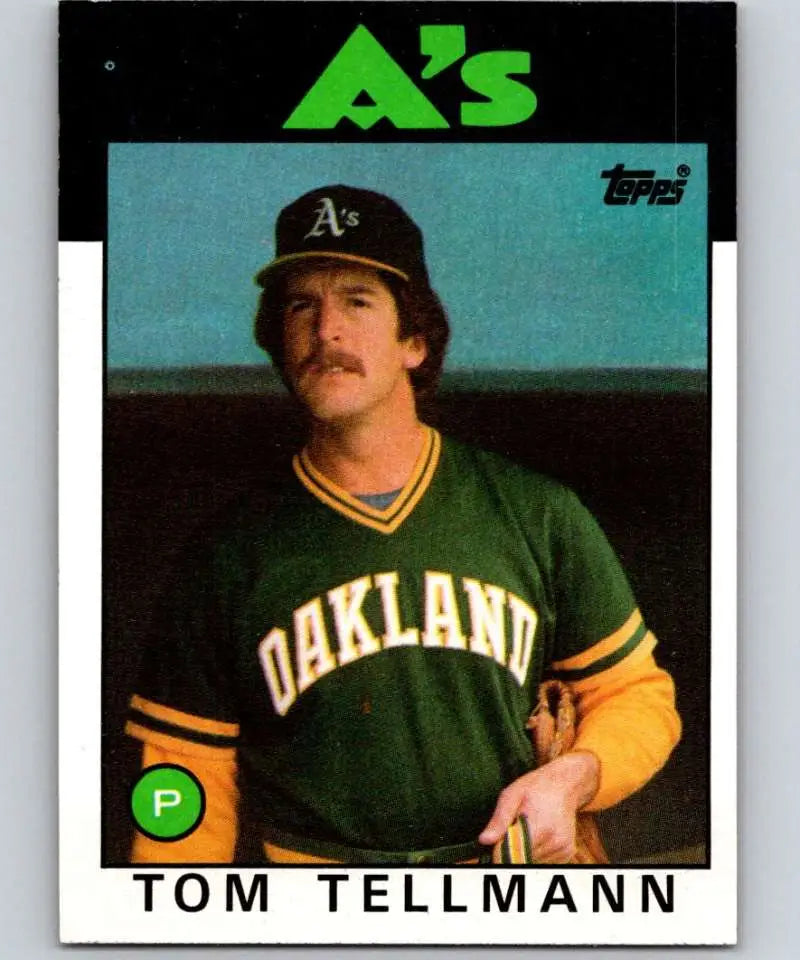 1986 Topps #693 Tom Tellmann EX Excellent Oakland Athletics Baseball Card - Baseball Card Single