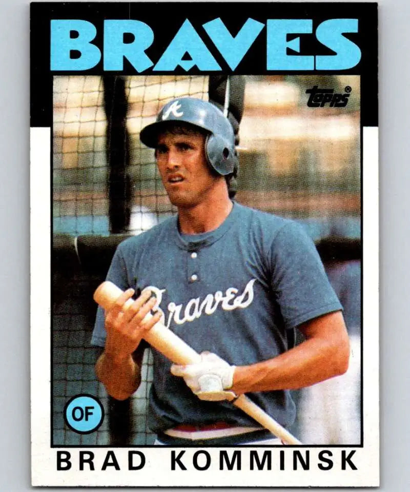 1986 Topps #698 Brad Komminsk EX Excellent Atlanta Braves Baseball Card - Baseball Card Single