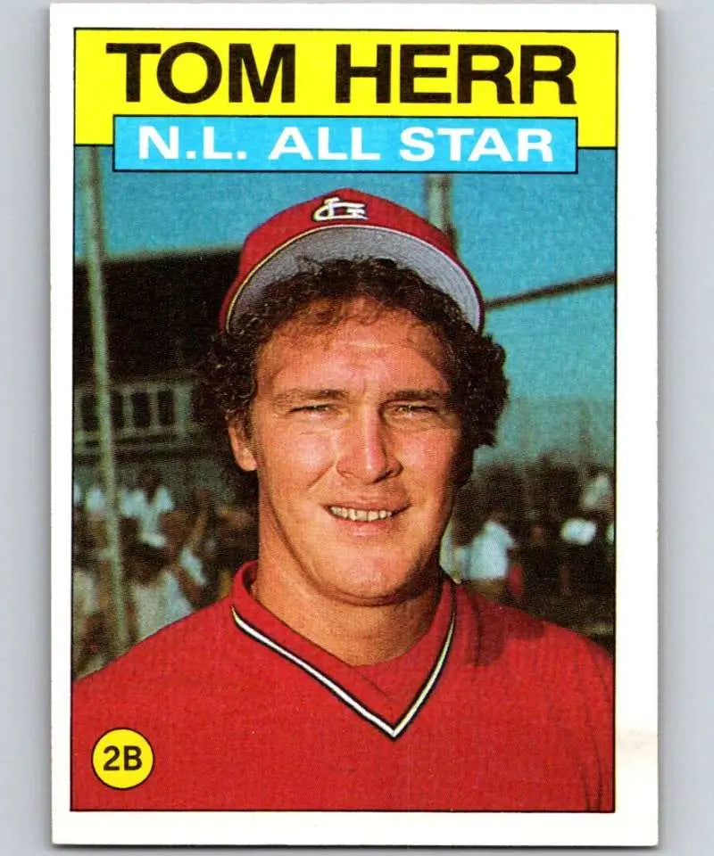 1986 Topps #702 Tom Herr EX Excellent St. Louis Cardinals Baseball Card - Baseball Card Single