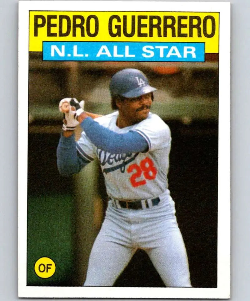 1986 Topps #706 Pedro Guerrero EX Excellent Los Angeles Dodgers Baseball Card - Baseball Card Single