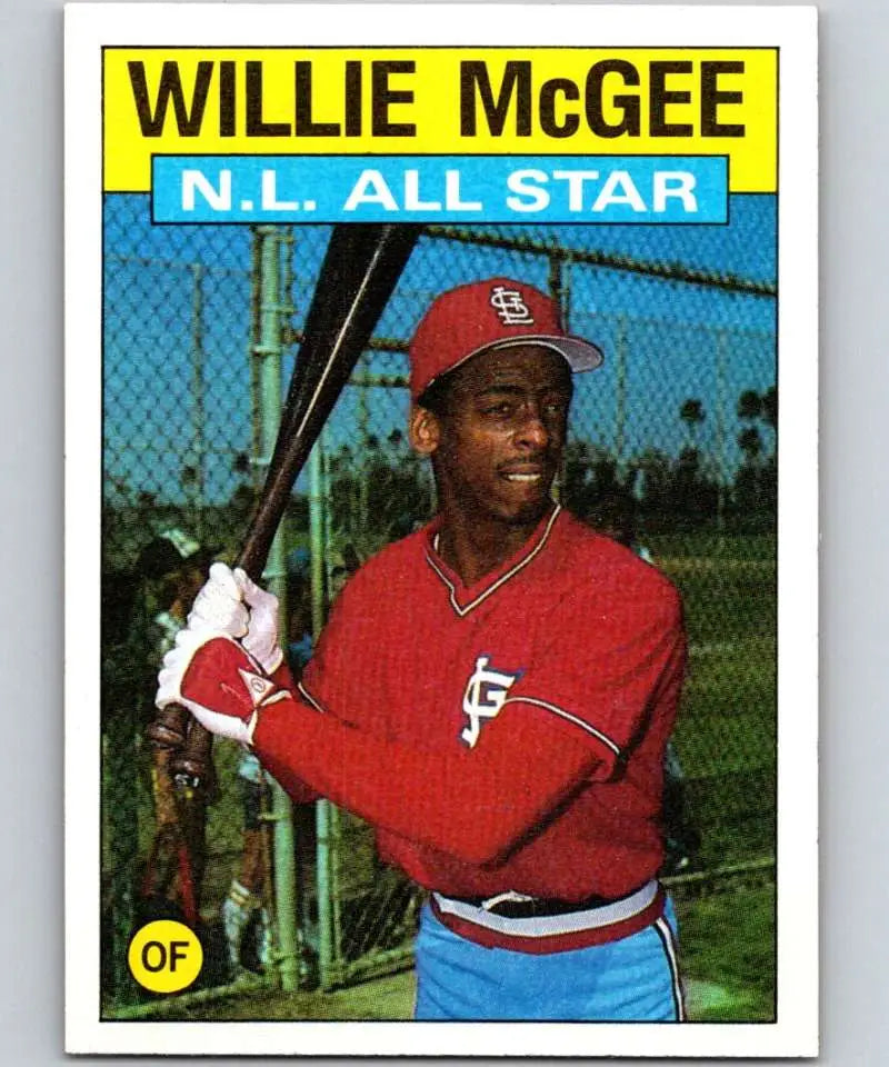 1986 Topps #707 Willie McGee EX Excellent St. Louis Cardinals Baseball Card - Baseball Card Single