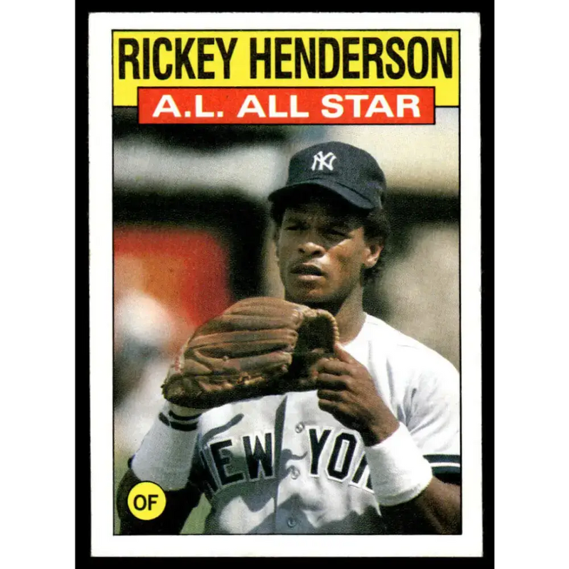 1986 Topps #716 Rickey Henderson NM-MT New York Yankees Baseball Card - Baseball Card Single