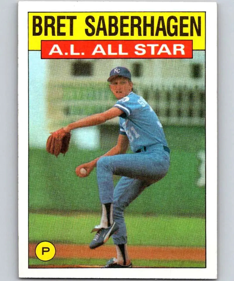 1986 Topps #720 Bret Saberhagen EX Excellent Kansas City Royals Baseball Card - Baseball Card Single