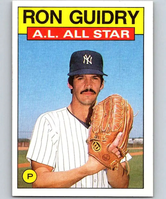 1986 Topps #721 Ron Guidry EX Excellent New York Yankees Baseball Card - Baseball Card Single
