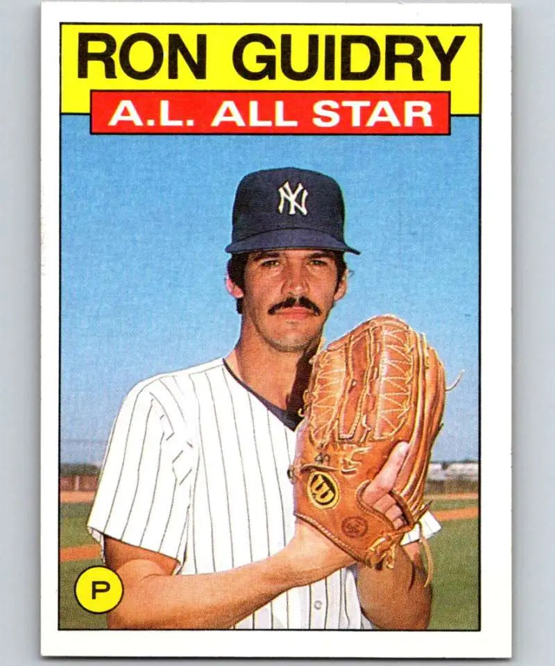 1986 Topps #721 Ron Guidry EX Excellent New York Yankees Baseball Card - Baseball Card Single