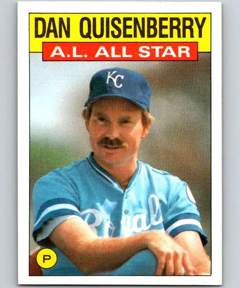 1986 Topps #722 Dan Quisenberry EX Excellent Kansas City Royals Baseball Card - Baseball Card Single