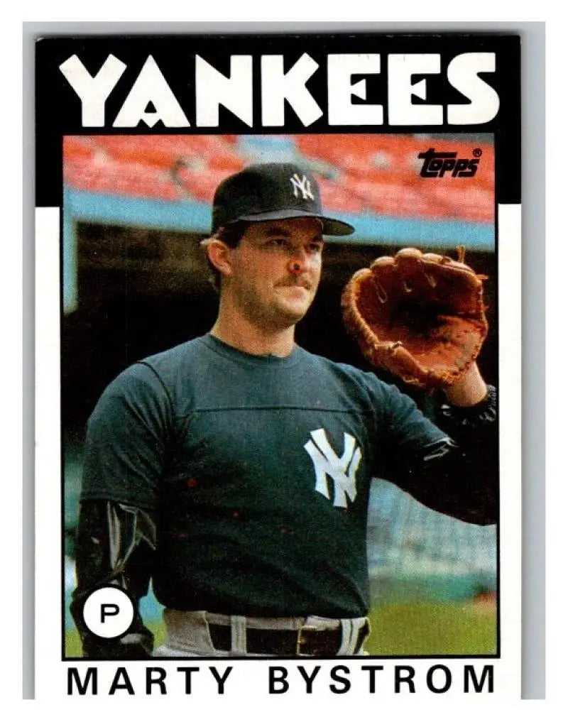 1986 Topps #723 Marty Bystrom EX Excellent New York Yankees Baseball Card - Baseball Card Single