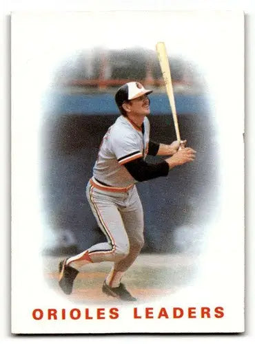Original gloss baseball card of Orioles Leaders featuring Rick Dempsey from 1986 Topps