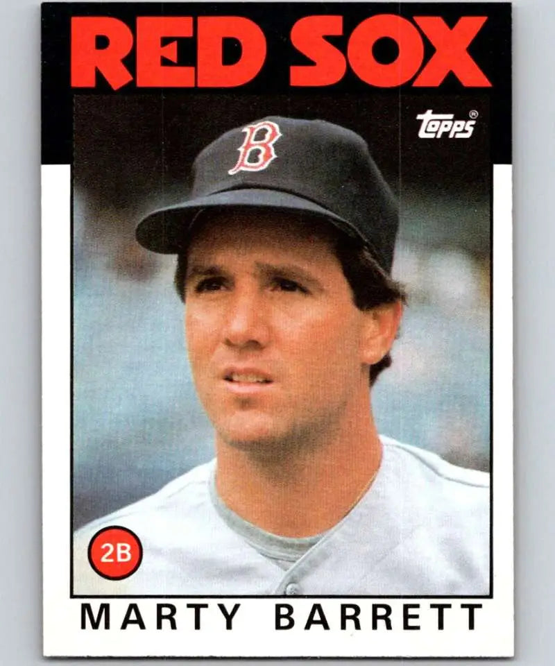 1986 Topps #734 Marty Barrett EX Excellent Boston Red Sox Baseball Card - Baseball Card Single