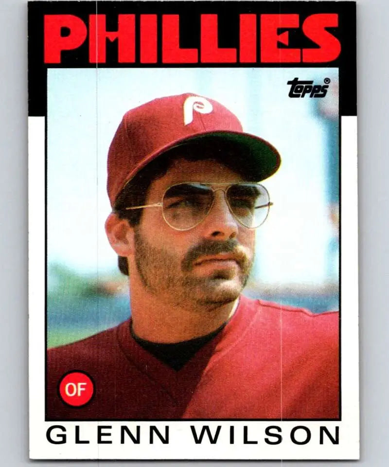 1986 Topps #736 Glenn Wilson EX Excellent Philadelphia Phillies Baseball Card - Baseball Card Single