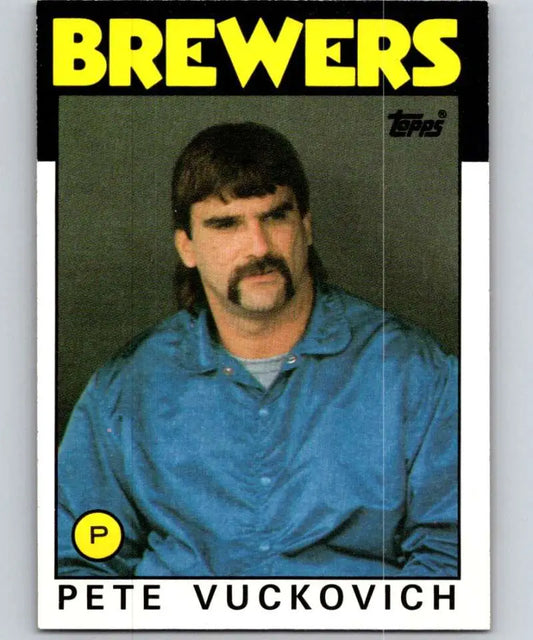 1986 Topps #737 Pete Vuckovich EX Excellent Milwaukee Brewers Baseball Card - Baseball Card Single