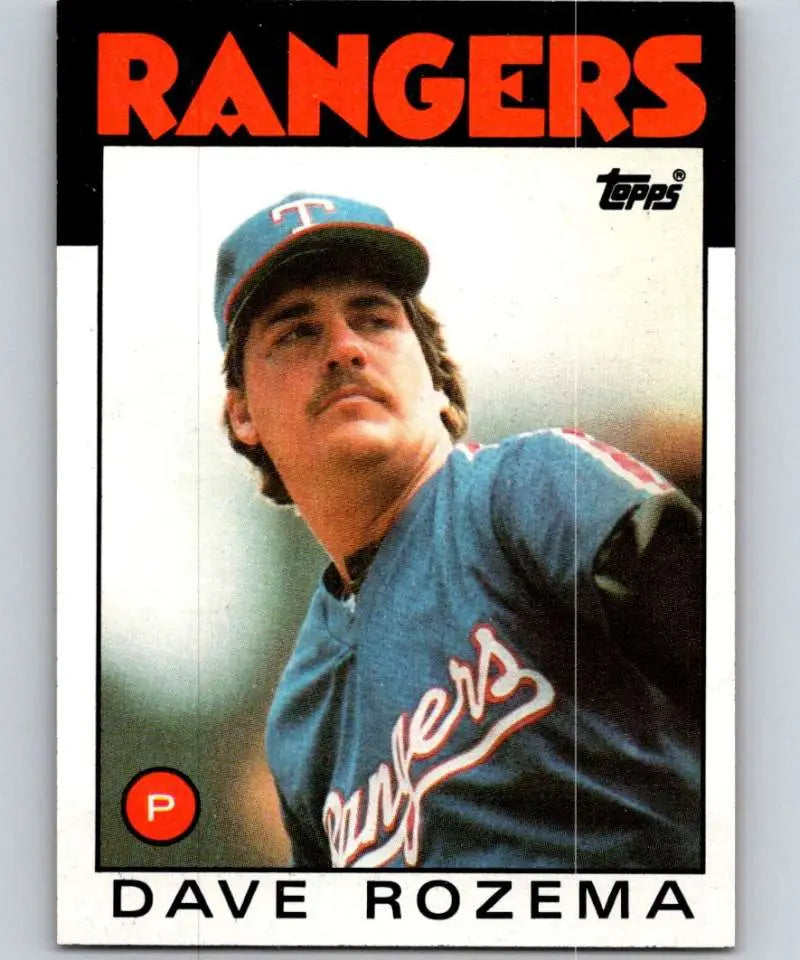 1986 Topps #739 Dave Rozema EX Excellent Texas Rangers Baseball Card - Baseball Card Single