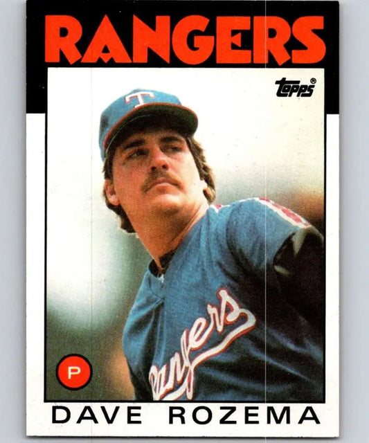 1986 Topps #739 Dave Rozema EX Excellent Texas Rangers Baseball Card - Baseball Card Single