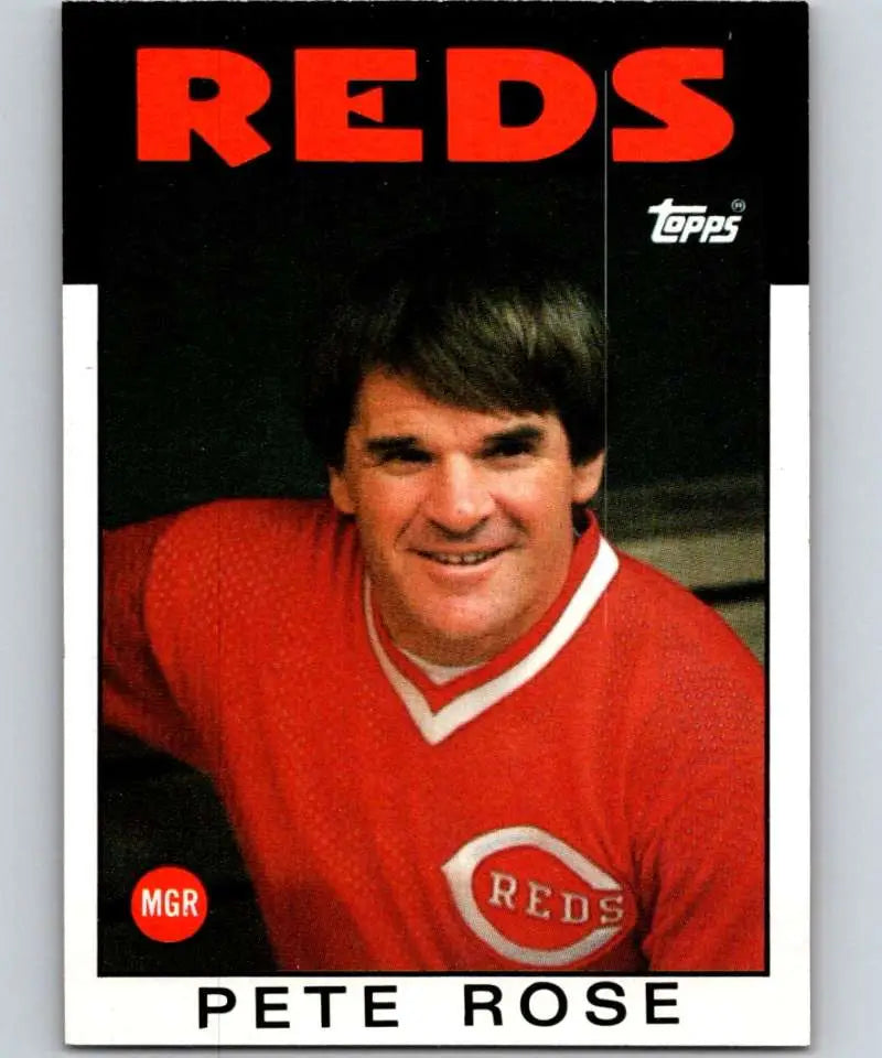 1986 Topps #741 Pete Rose EX Excellent Cincinnati Reds Baseball Card - Baseball Card Single