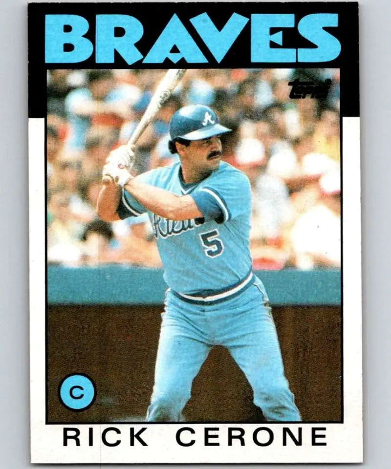 1986 Topps #747 Rick Cerone EX Excellent Atlanta Braves Baseball Card - Baseball Card Single