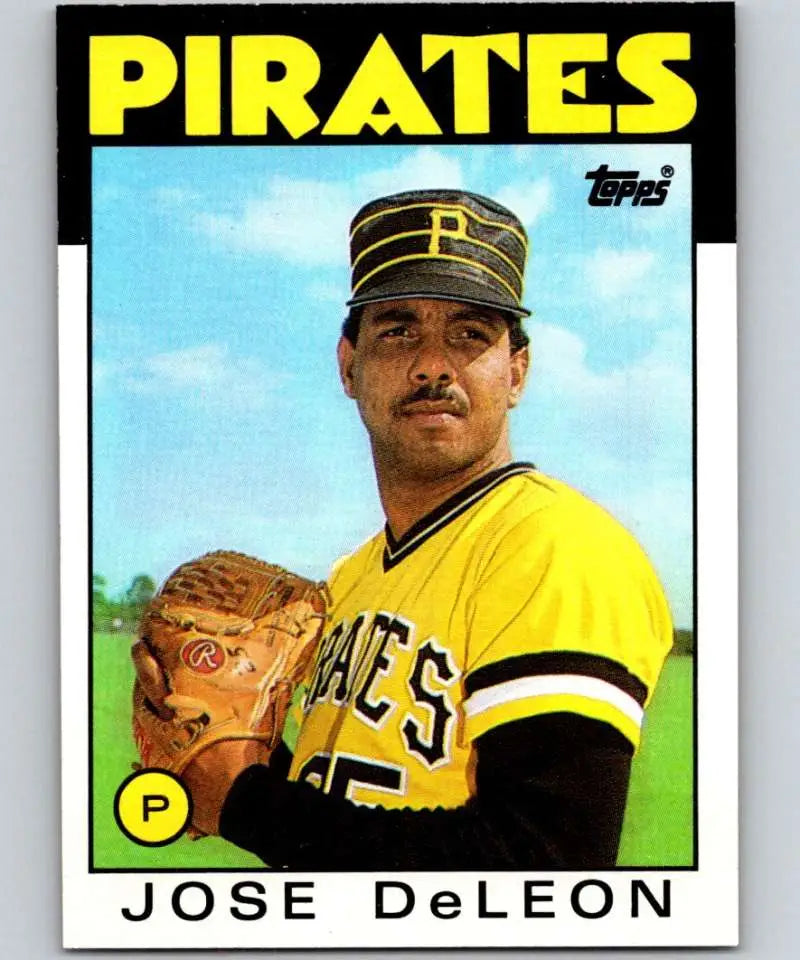 1986 Topps #75 Jose DeLeon EX Excellent Pittsburgh Pirates Baseball Card - Baseball Card Single