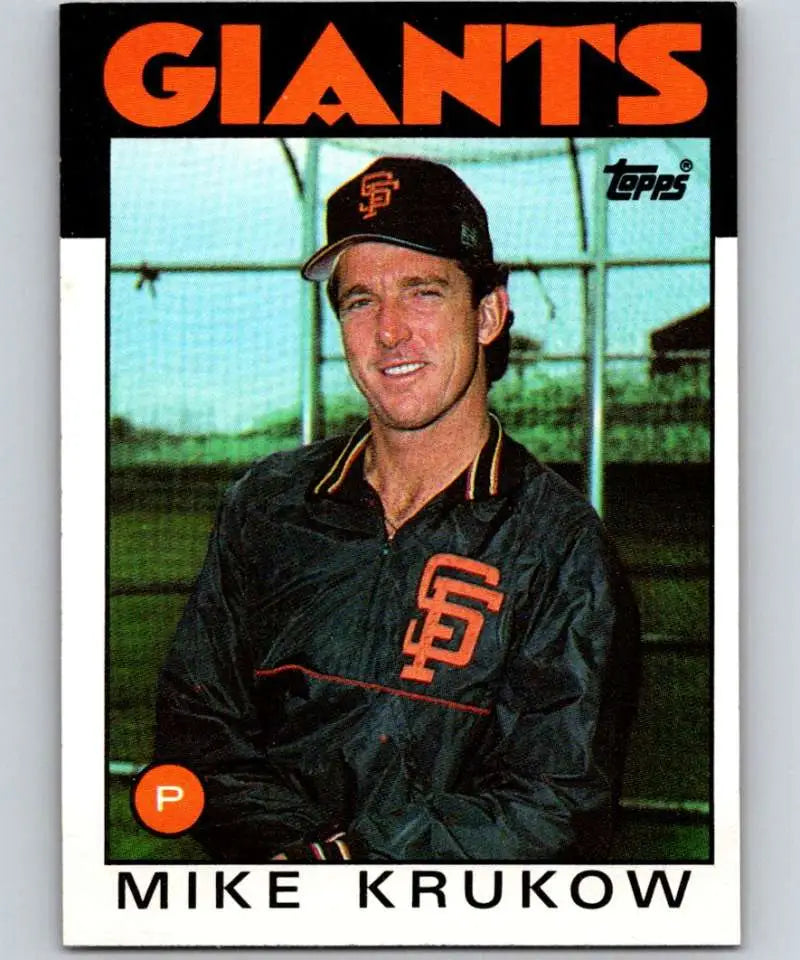 1986 Topps #752 Mike Krukow EX Excellent San Francisco Giants Baseball Card - Baseball Card Single