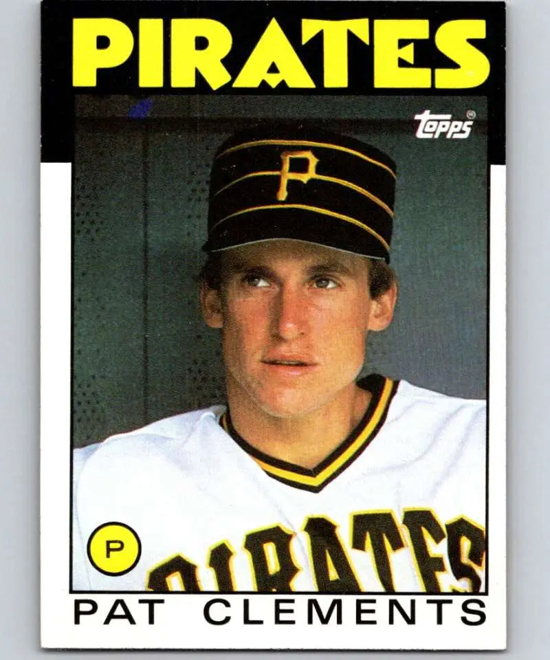 1986 Topps #754 Pat Clements EX Excellent RC Rookie Pittsburgh Pirates Baseball Card - Baseball Card Single