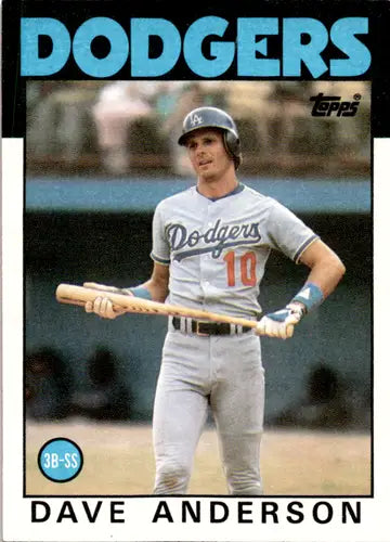 Original gloss 1986 Topps Dave Anderson baseball card featuring Dodgers player Simply Sandoval