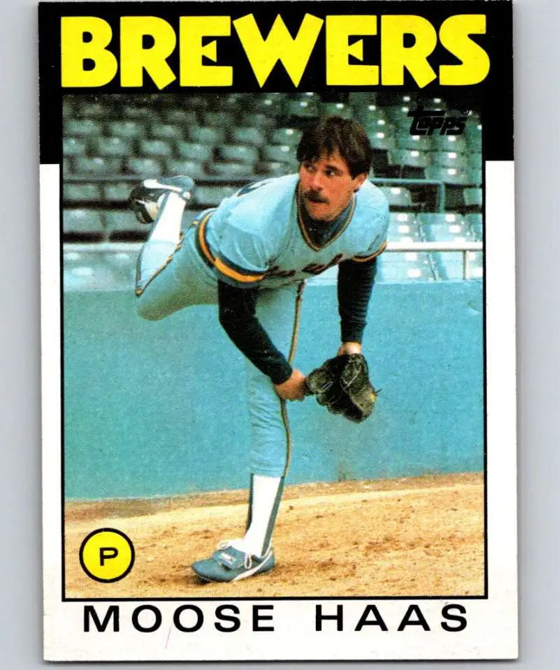 1986 Topps #759 Moose Haas EX Excellent Milwaukee Brewers Baseball Card - Baseball Card Single