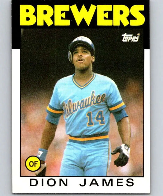1986 Topps #76 Dion James EX Excellent Milwaukee Brewers Baseball Card - Baseball Card Single