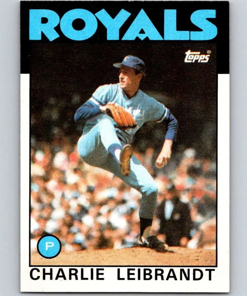 1986 Topps #77 Charlie Leibrandt EX Excellent Kansas City Royals Baseball Card - Baseball Card Single
