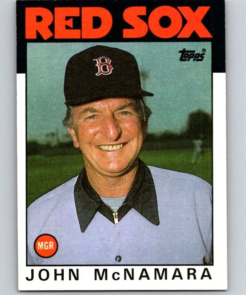 1986 Topps #771 John McNamara EX Excellent Boston Red Sox Baseball Card - Baseball Card Single