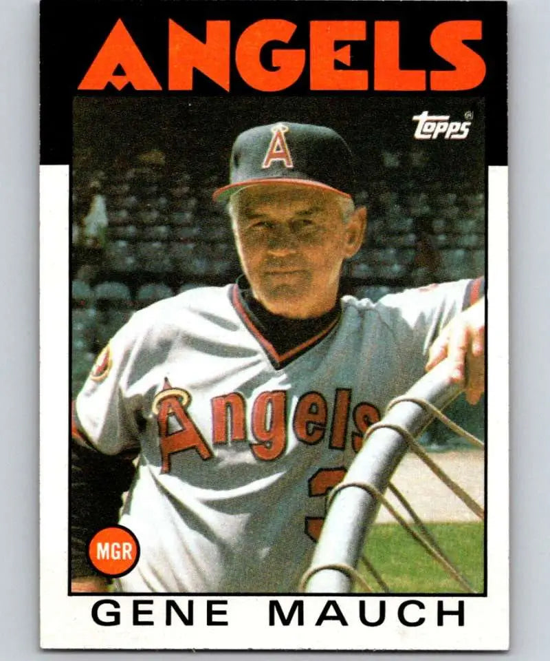 1986 Topps #81 Gene Mauch EX Excellent California Angels Baseball Card - Baseball Card Single