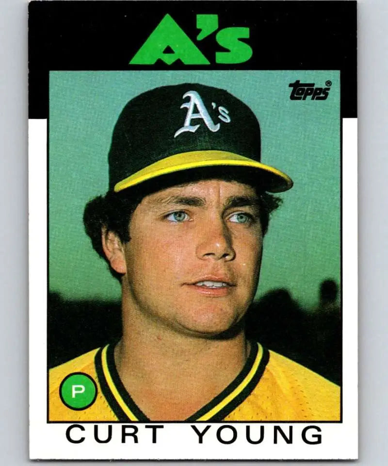 1986 Topps #84 Curt Young EX Excellent Oakland Athletics Baseball Card - Baseball Card Single