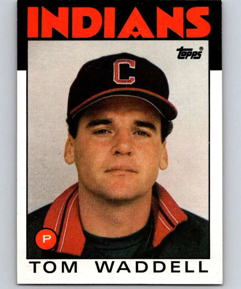 1986 Topps #86 Tom Waddell EX Excellent Cleveland Indians Baseball Card - Baseball Card Single