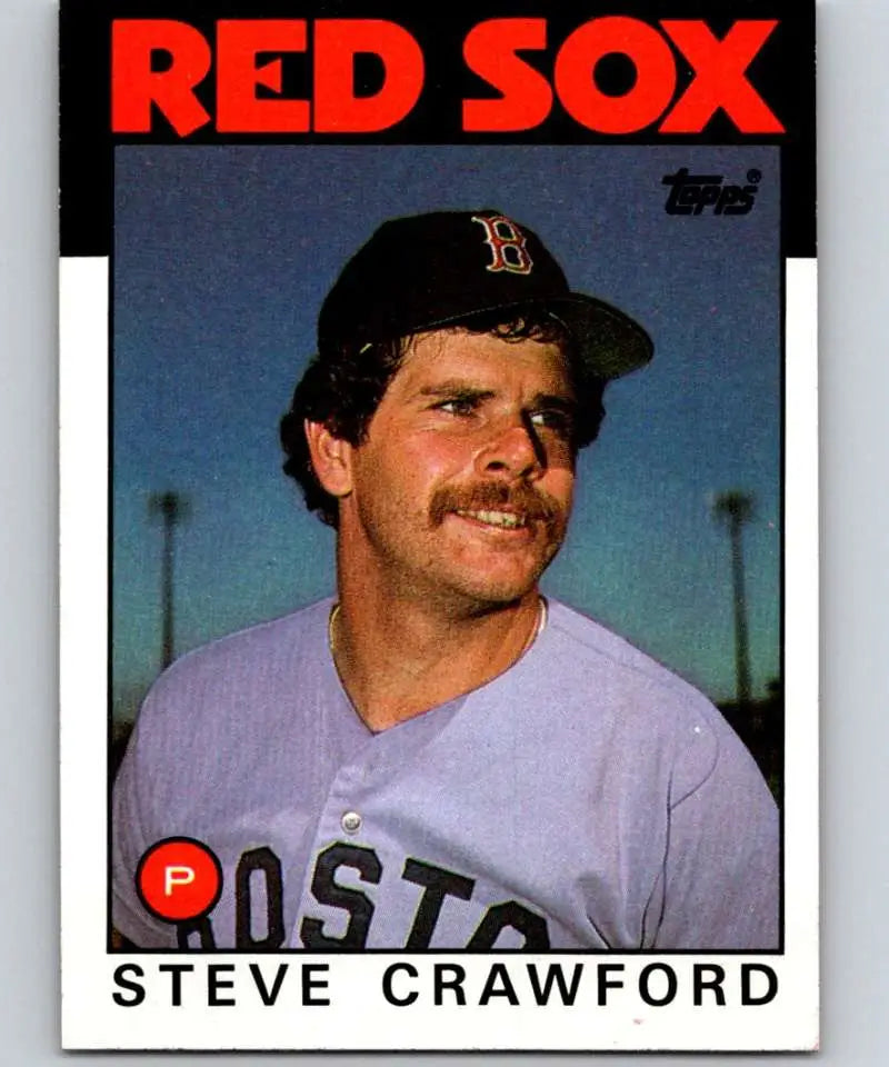 1986 Topps #91 Steve Crawford EX Excellent Boston Red Sox Baseball Card - Baseball Card Single