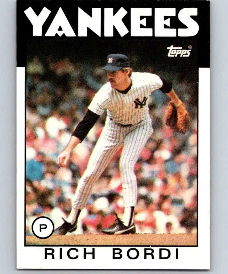 1986 Topps #94 Rich Bordi EX Excellent New York Yankees Baseball Card - Baseball Card Single