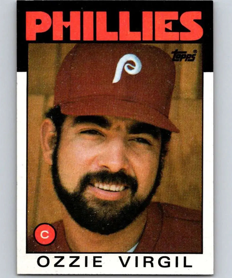 1986 Topps #95 Ozzie Virgil EX Excellent Philadelphia Phillies Baseball Card - Baseball Card Single