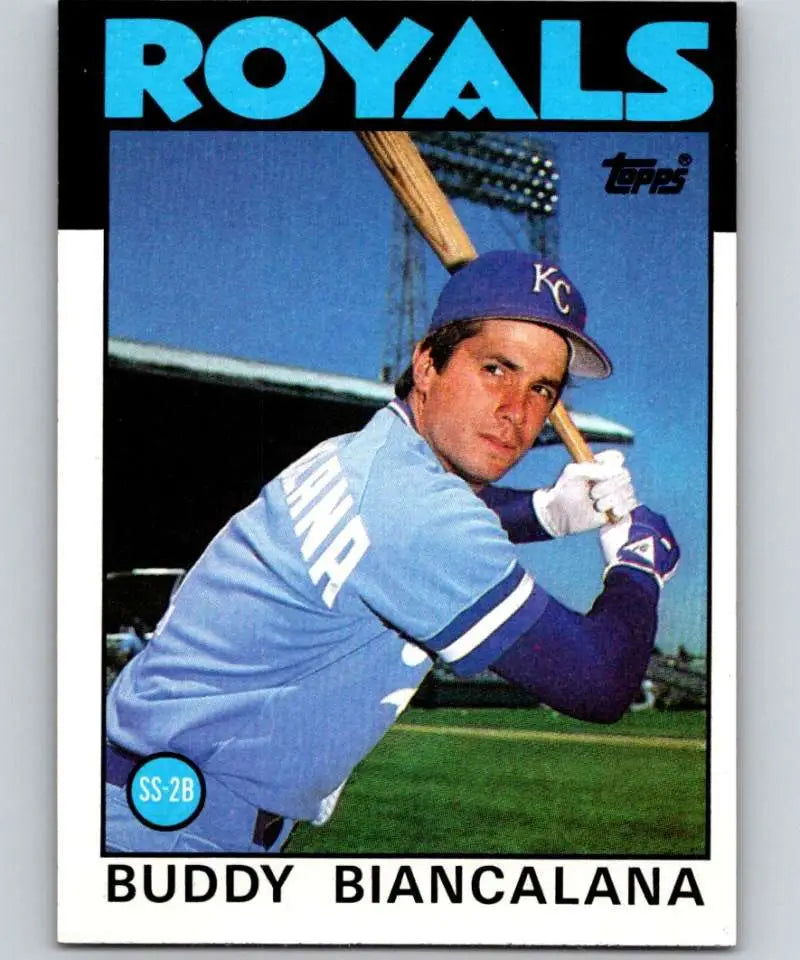 1986 Topps #99 Buddy Biancalana EX Excellent Kansas City Royals Baseball Card - Baseball Card Single
