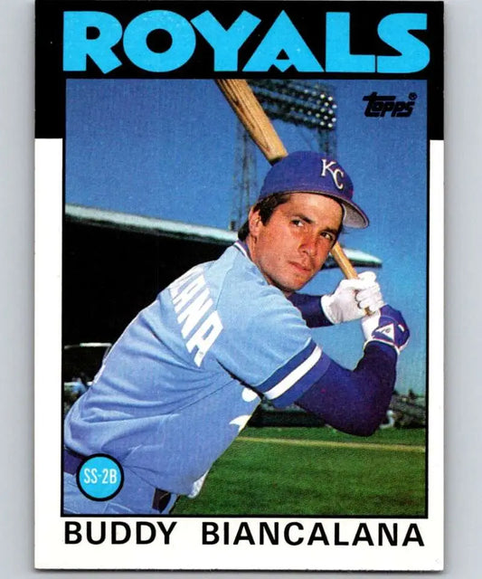 1986 Topps #99 Buddy Biancalana EX Excellent Kansas City Royals Baseball Card - Baseball Card Single