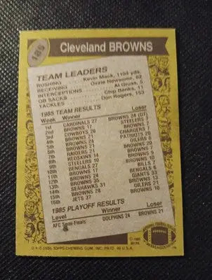 1986 Topps - Bernie Kosar #185. (RC) Cleveland Browns. EX+ - NRMT - Football Card Single