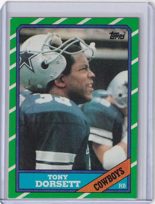 1986 Topps Football #126 Tony Dorsett card featuring Dallas Cowboys star player