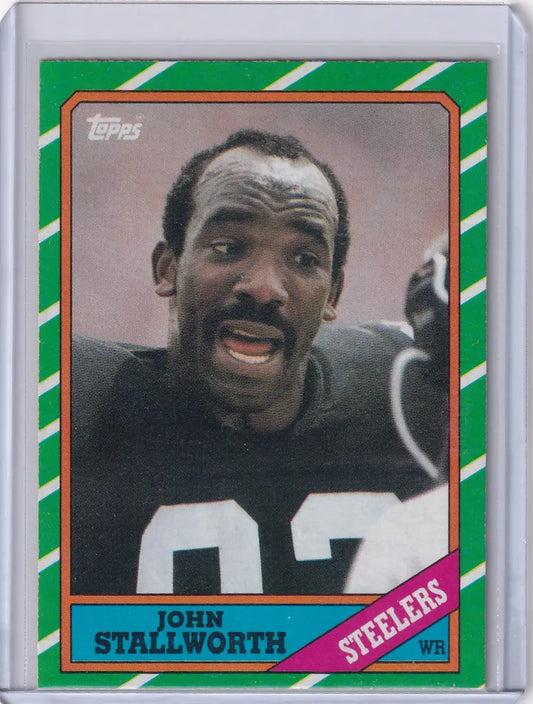 1986 Topps Football #285 John Stallworth card featuring Pittsburgh Steelers star player