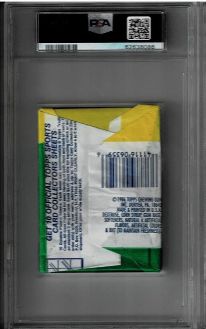 Graded 1996 Topps baseball card pack in 1986 Topps Football Wax Pack PSA 9 Mint featuring Jerry Rice Steve Young