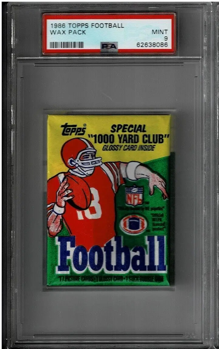 Graded 1986 Topps Football Wax Pack PSA 9 MINT featuring Jerry Rice and Steve Young rookies